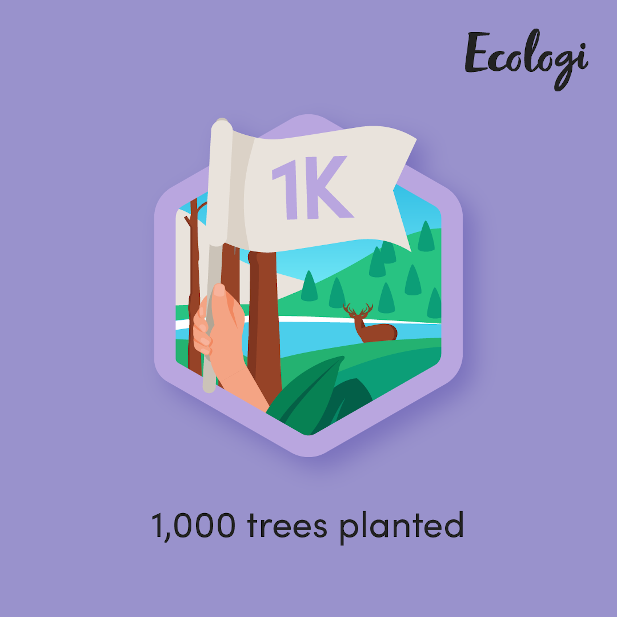 Ecologi 1000 trees planted badge
