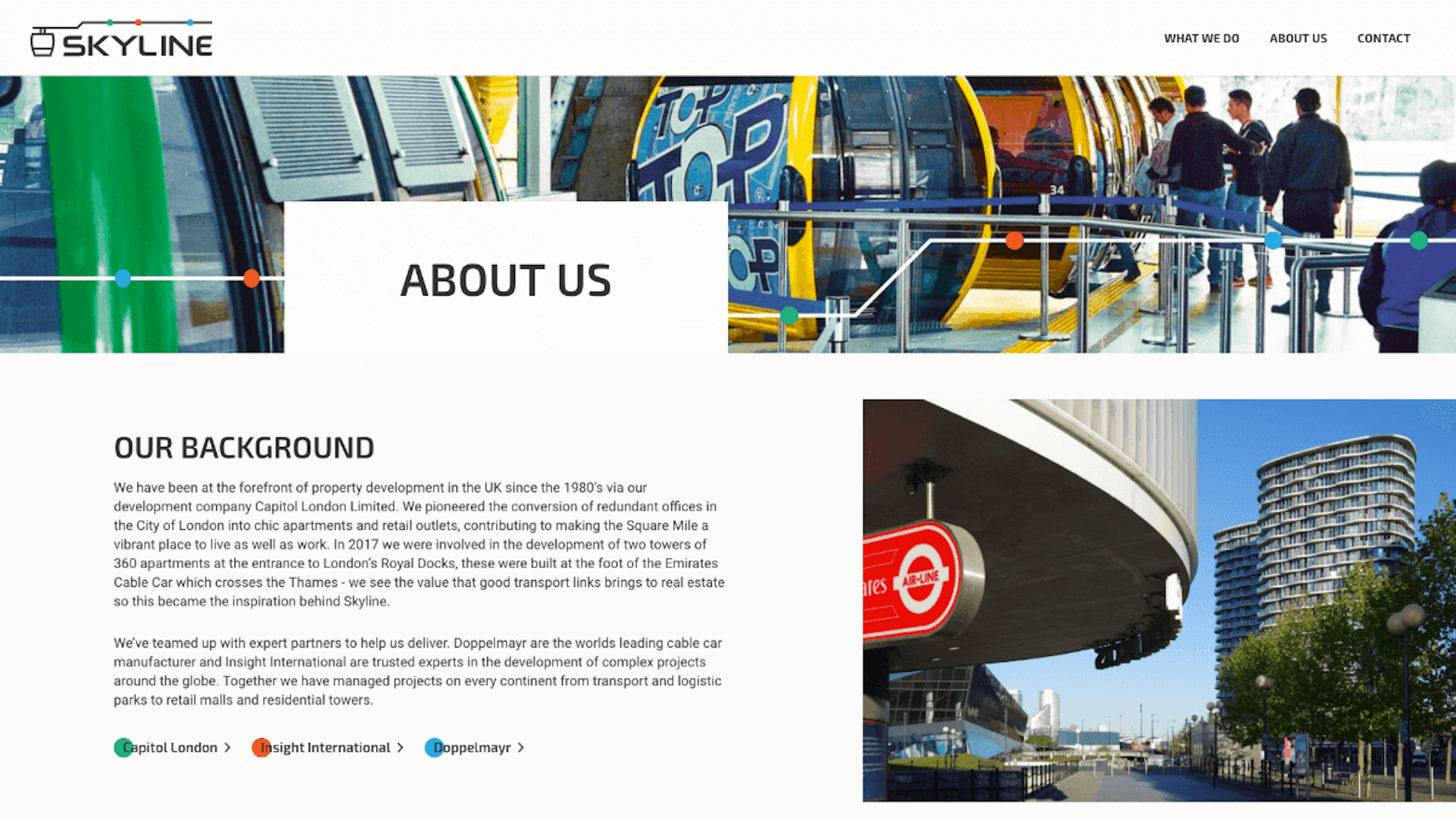 Skyline's About Us page