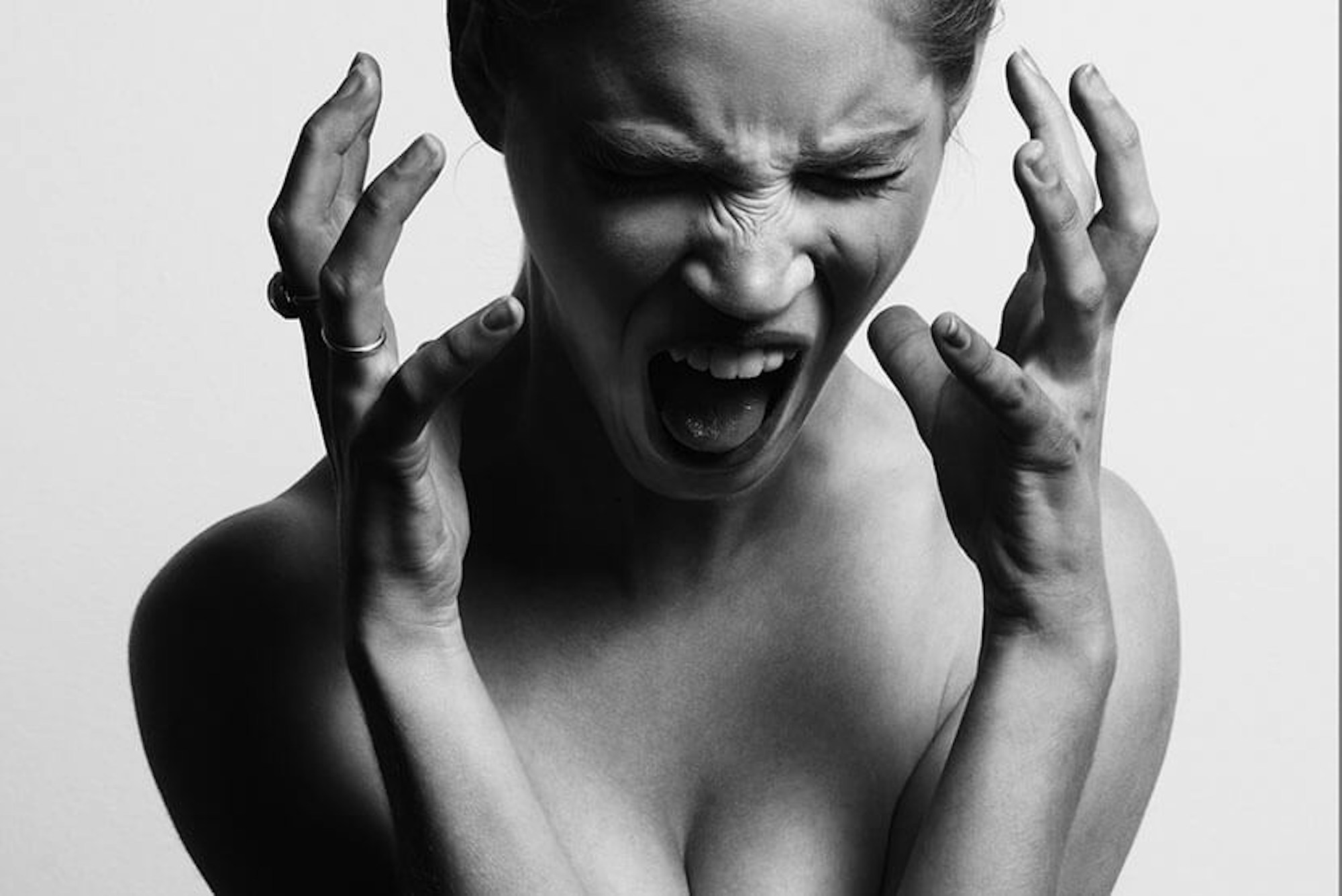 women screaming in frustration