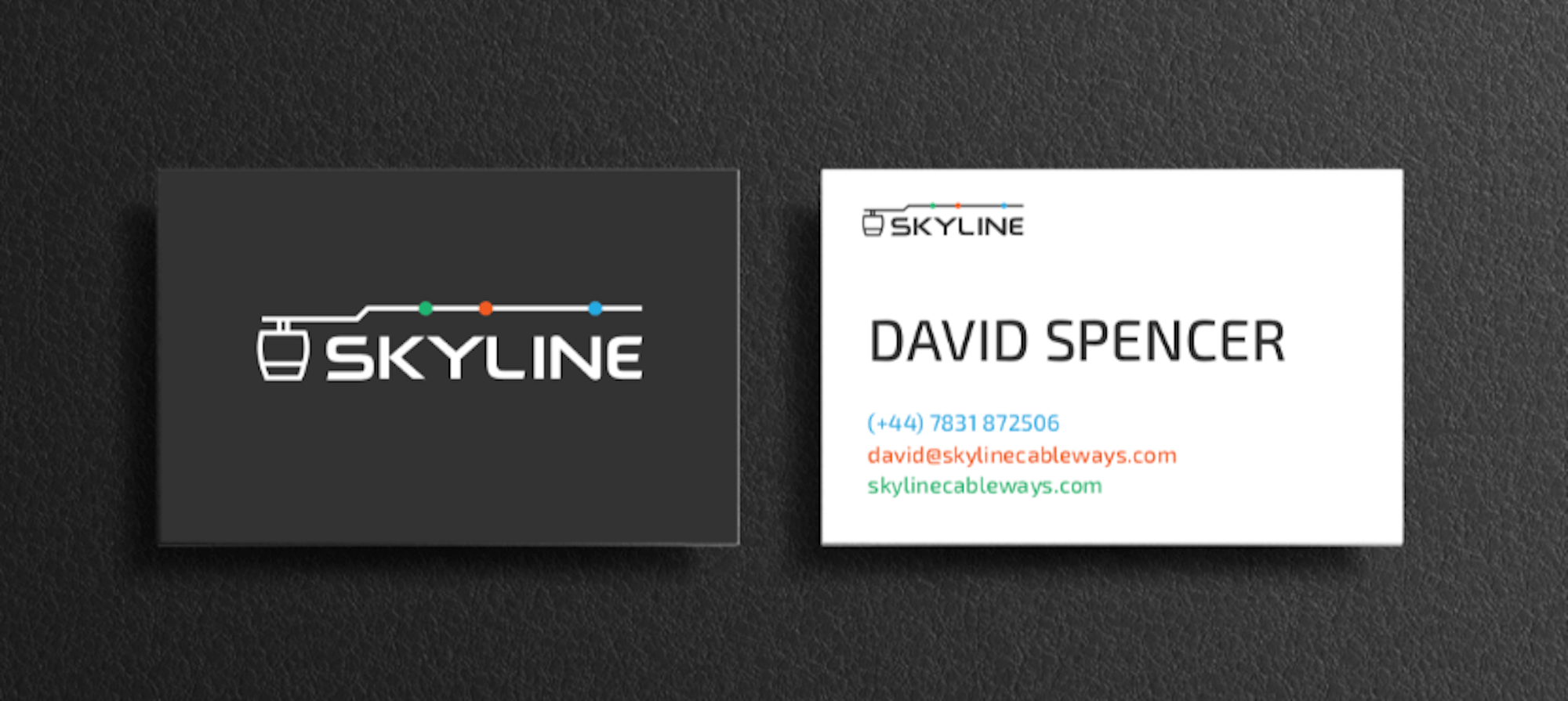 Skyline's new business cards.