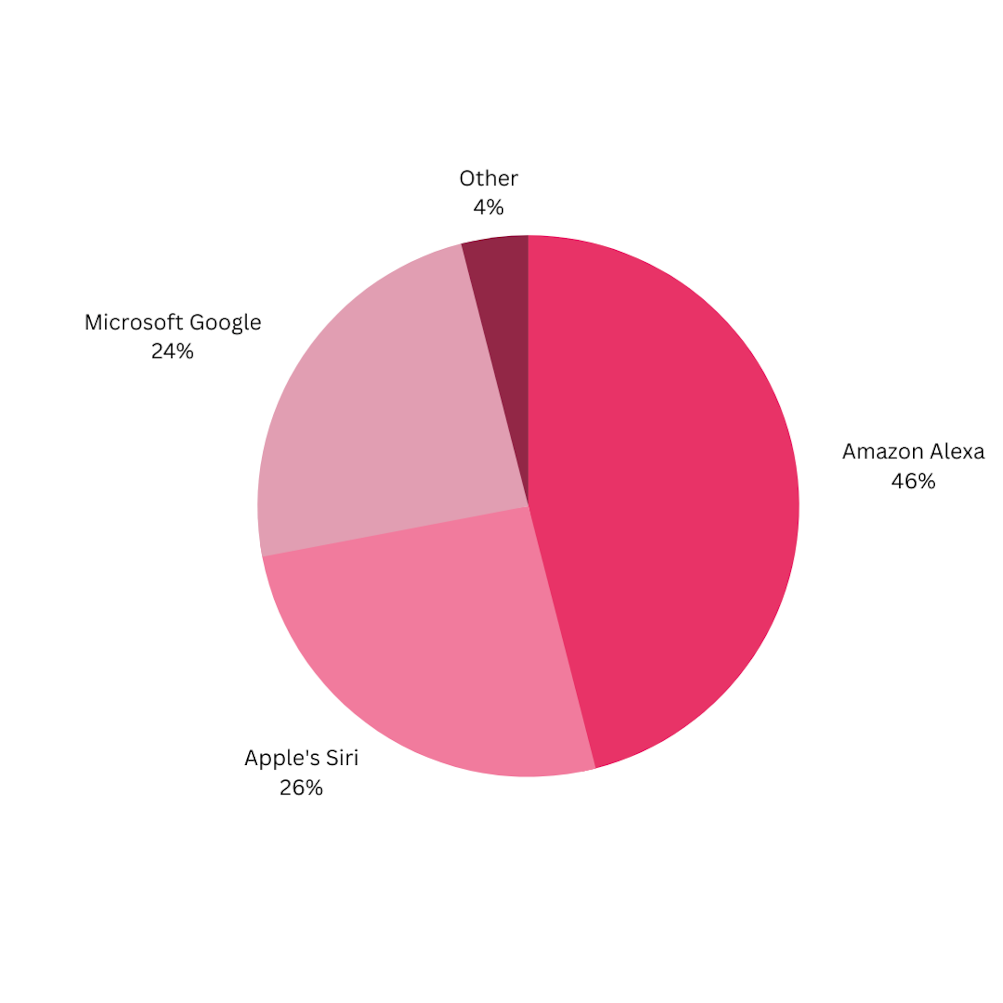 voice assistants pie chart