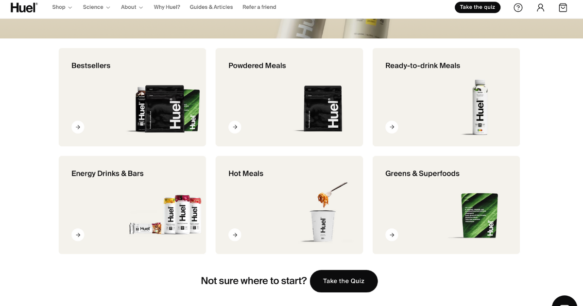 Huel website design