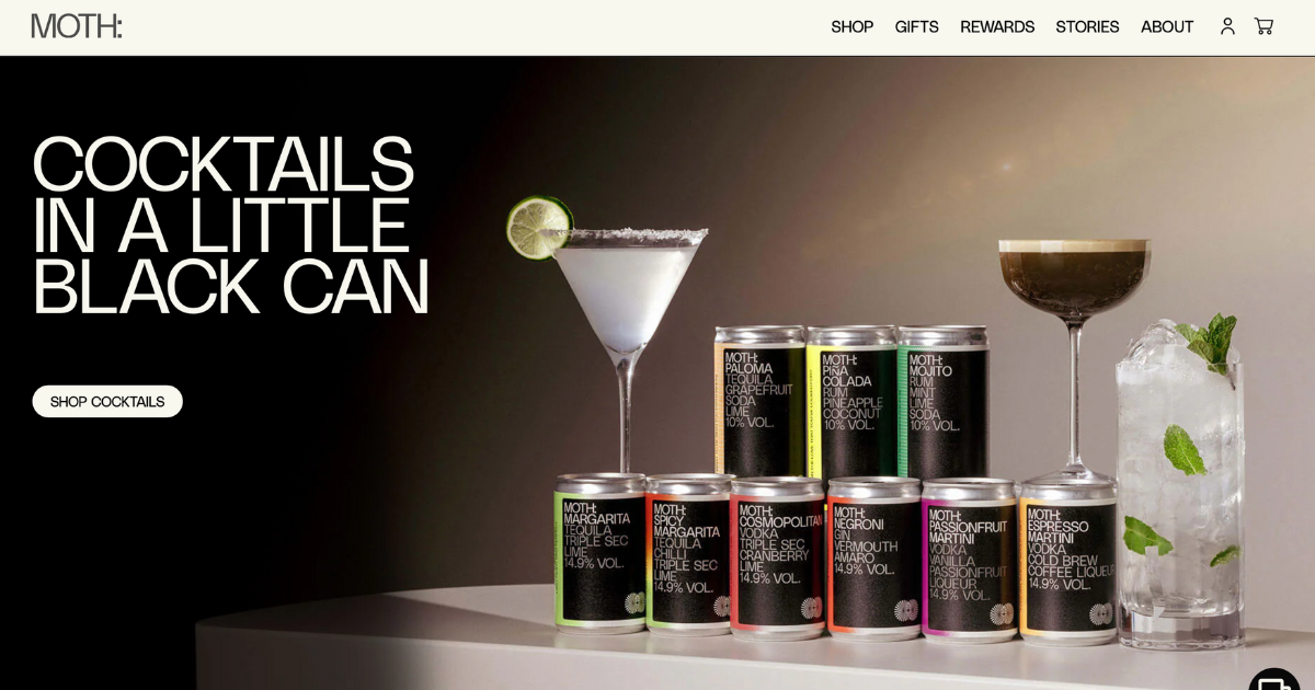 MOTH drinks website