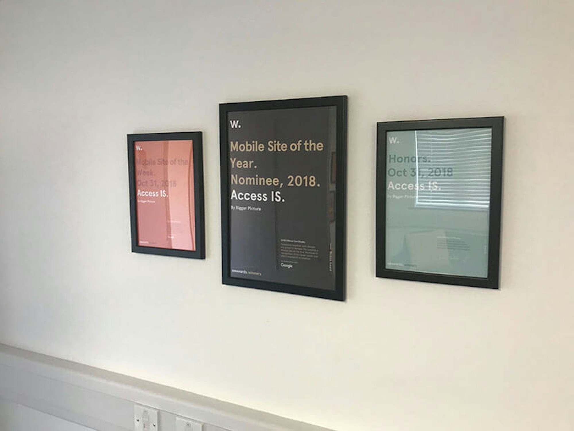 Bigger Picture's certificate wall