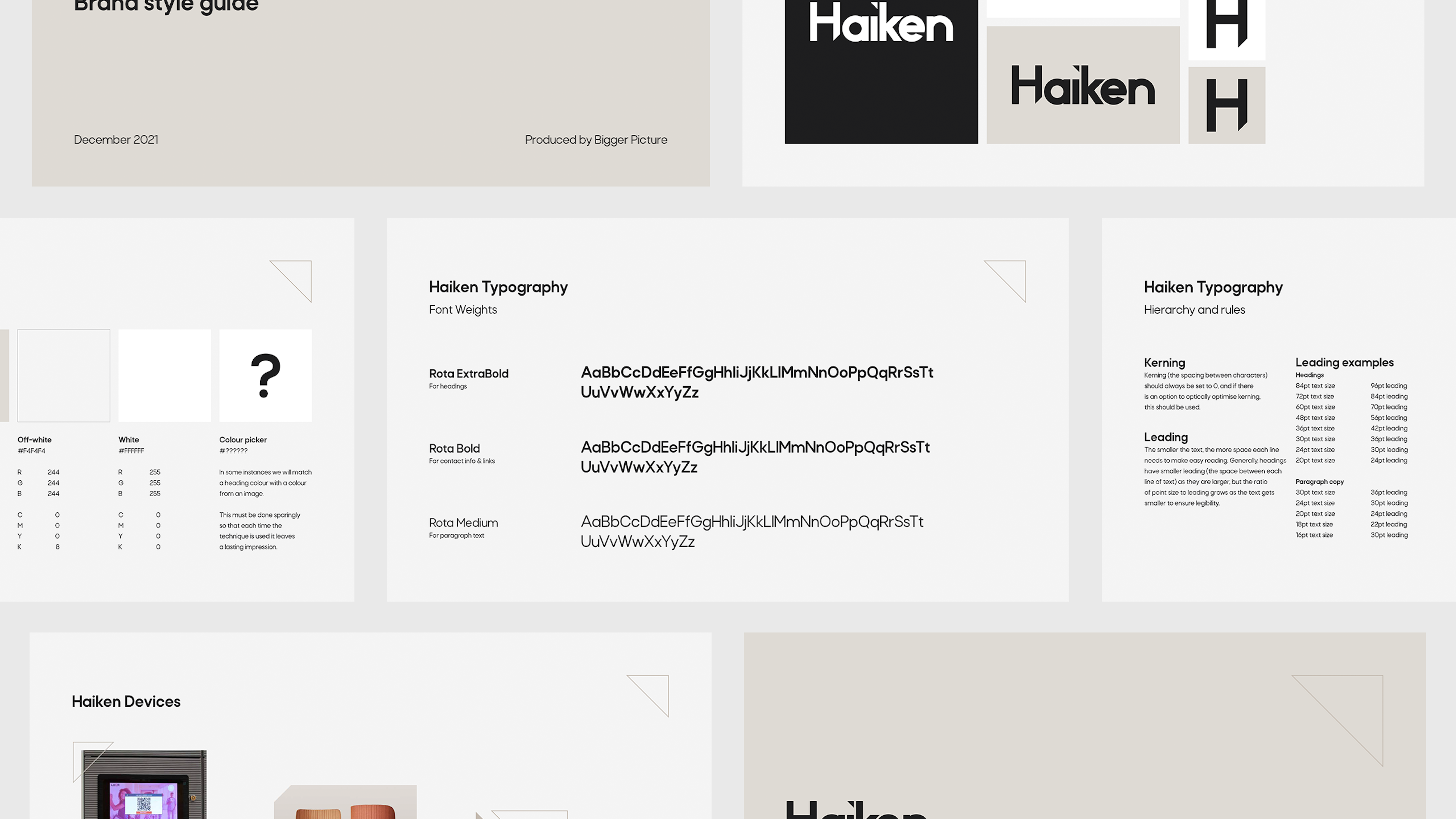 Haiken brand guide pages