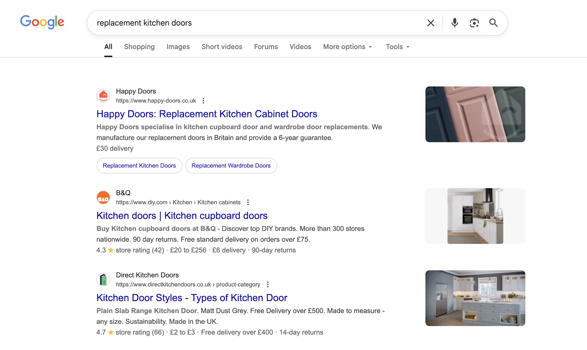 Google search result