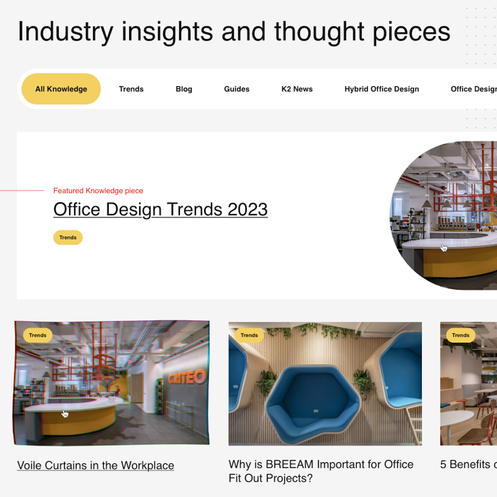 Snippet of Industry Insight Page
